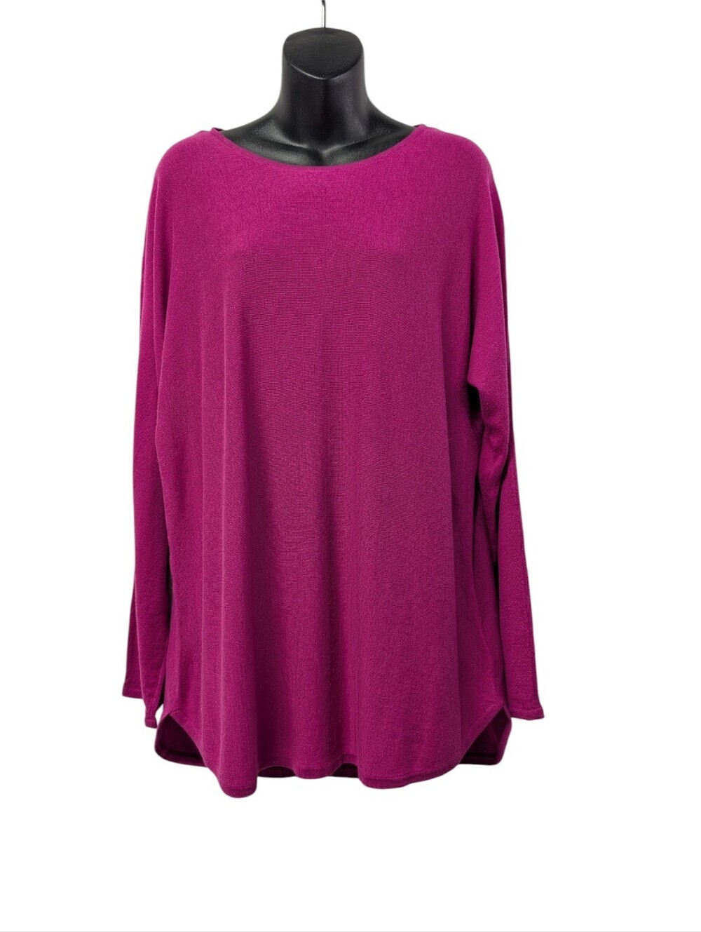 Michael Kors Magenta Pink Knit Sweater Long Sleeve Boat Neck Size  L Pullover
